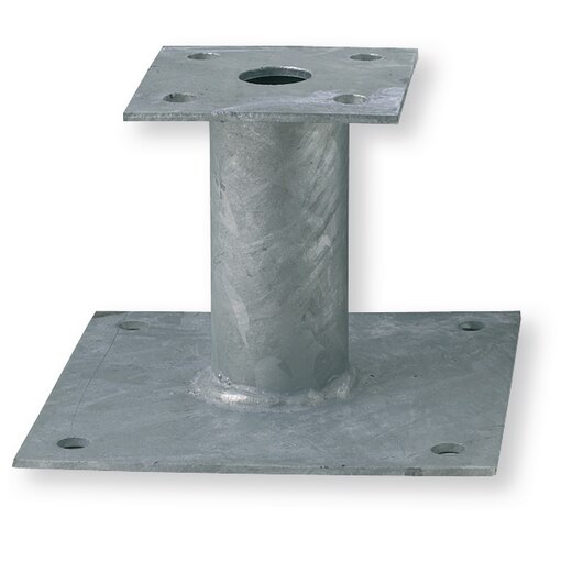 Pied de poteau double platine fixe galvanisés hauteur 150mm
